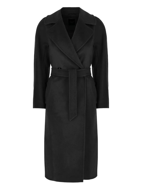 Weekend Max Mara belted wool double-breasted coat - Black - zdjęcie produktu nr 1