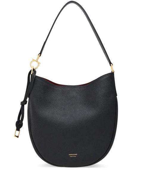 Ferragamo North-South leather shoulder bag - Black - zdjęcie produktu nr 1