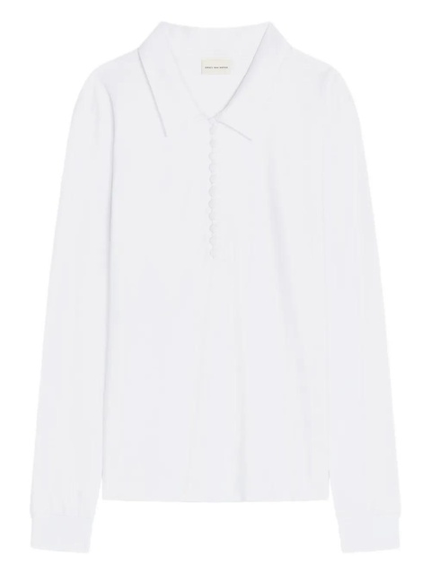 DRIES VAN NOTEN long-sleeve button polo top - White - zdjęcie produktu nr 1