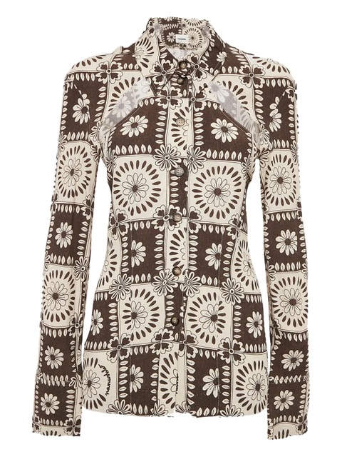 Nanushka floral cutout blouse - Brown - zdjęcie produktu nr 1