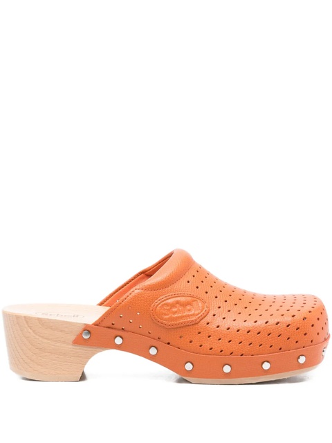 Balenciaga x Scholl 40mm perforated leather clog - Orange - zdjęcie produktu nr 1