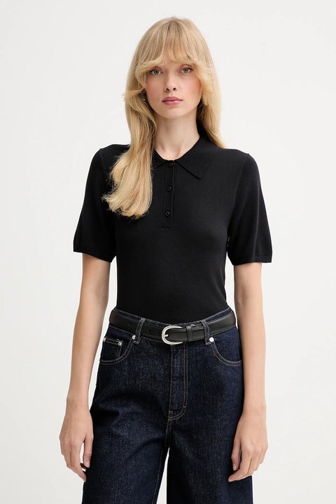 Calvin Klein polo damski kolor czarny LV044C341G - zdjęcie produktu nr 1