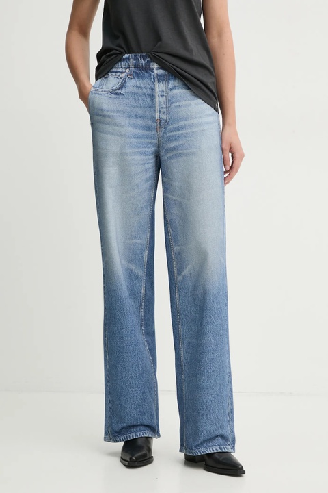 Rag & Bone jeansy damskie kolor niebieski szerokie high waist WCW23F70018201 - zdjęcie produktu nr 1