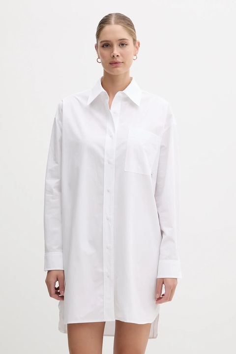 Calvin Klein Jeans sukienka bawełniana kolor biały mini oversize LV047C022G - zdjęcie produktu nr 1