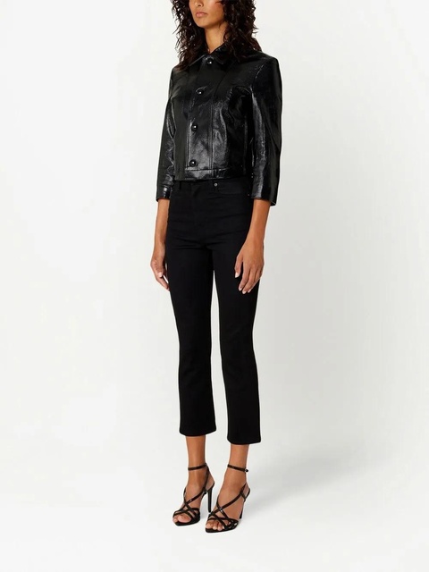 AMI Paris cropped leather jacket - Black - zdjęcie produktu nr 2
