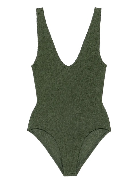 Hunza G Sadie crinkle-texture swimsuit - Green - zdjęcie produktu nr 1