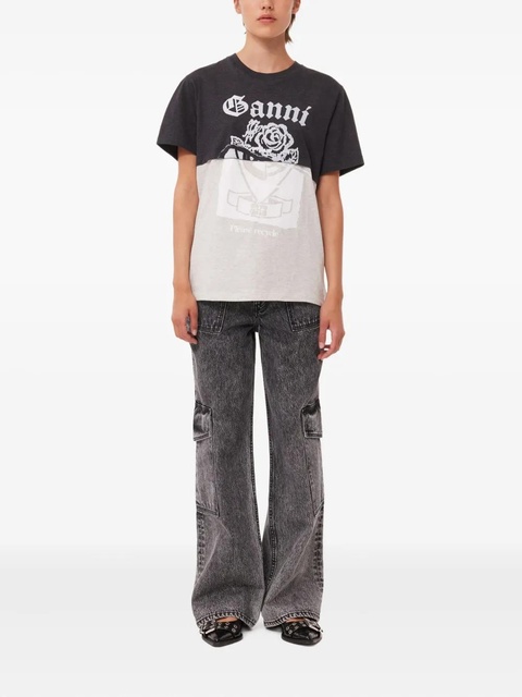 GANNI logo-print cotton T-shirt - Grey - zdjęcie produktu nr 2