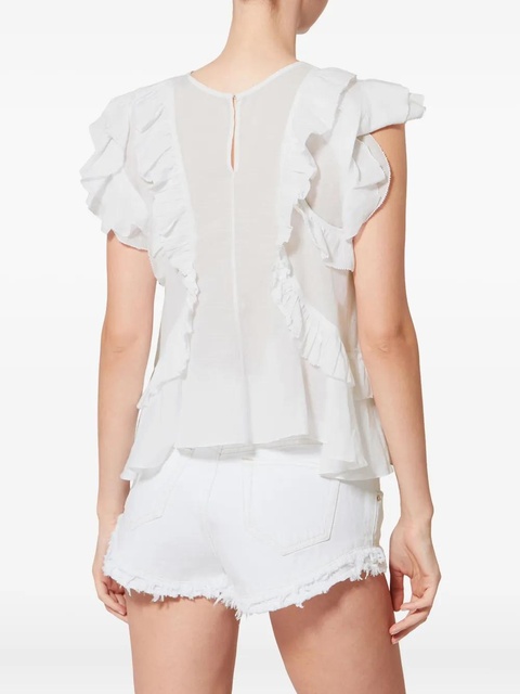 MARANT ÉTOILE Nalou ruffled top - White - zdjęcie produktu nr 2