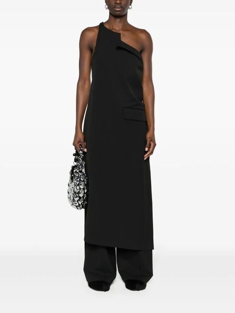 MM6 Maison Margiela asymmetric-neck twill top - Black - zdjęcie produktu nr 2