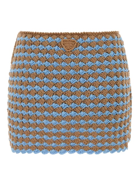 Prada crochet-knit mini skirt - Brown - zdjęcie produktu nr 2