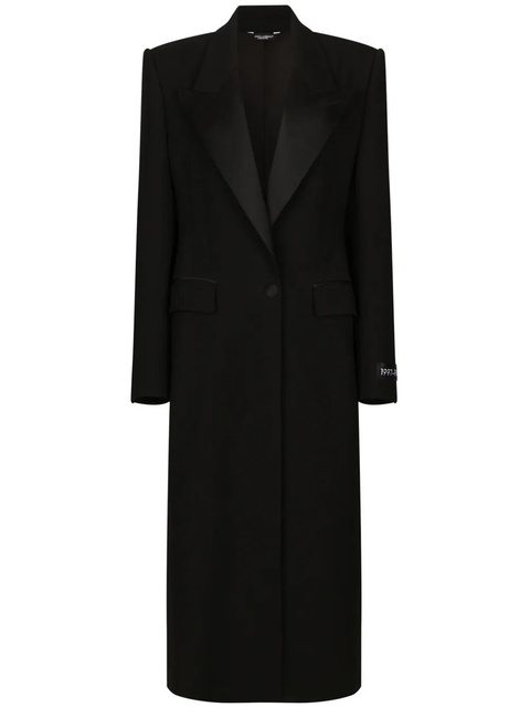 Dolce & Gabbana peak-lapel single-breasted coat - Black - zdjęcie produktu nr 1