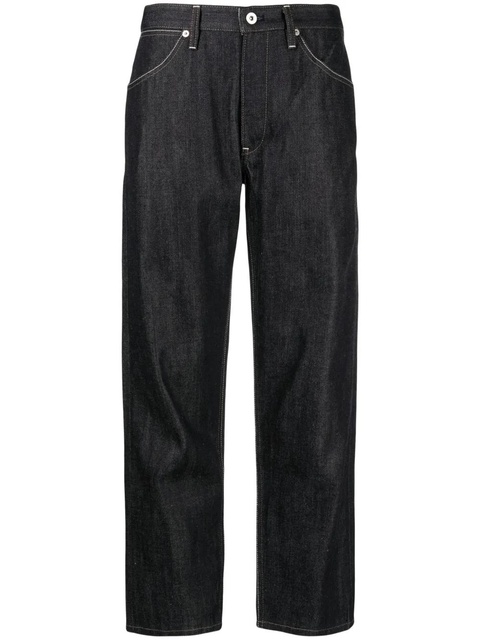 Jil Sander contrast-stitching cotton straight-leg jeans - Blue - zdjęcie produktu nr 1