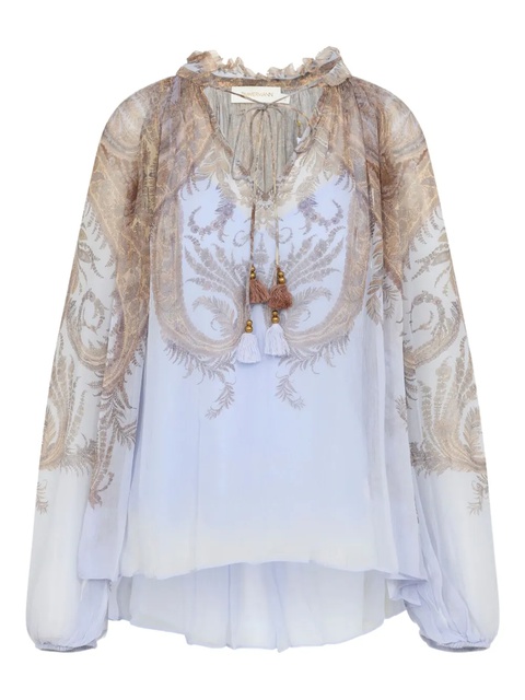 ZIMMERMANN paisley-print ruffled blouse - Black - zdjęcie produktu nr 1