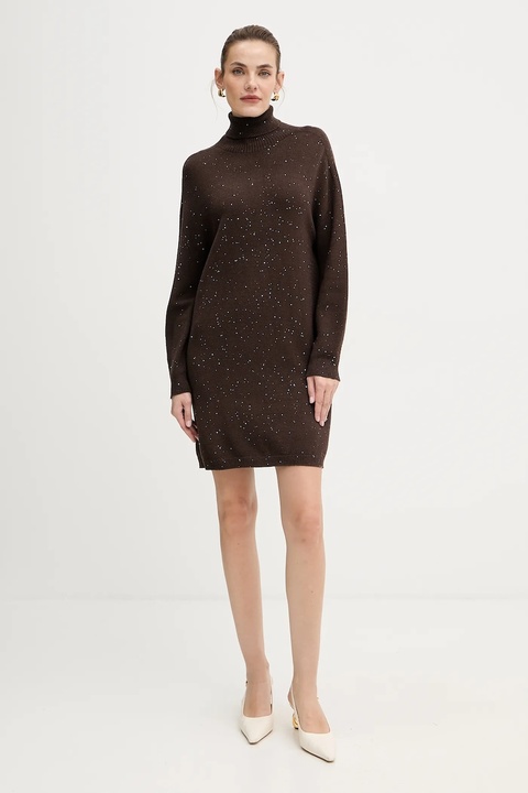 Liu Jo sukienka kolor brązowy mini oversize MF5484 MA27R - zdjęcie produktu nr 1