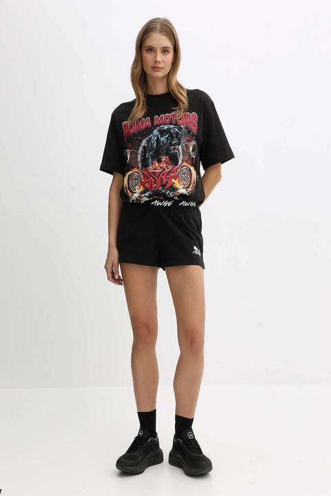 Puma szorty bawełniane PUMA x A$AP ROCKY damskie kolor czarny z aplikacją high waist 635071 - zdjęcie produktu nr 1