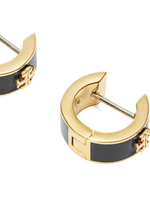 Tory Burch enamel huggie earrings - Black - zdjęcie produktu nr 2