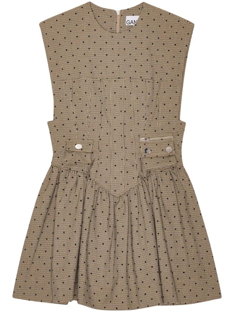 GANNI polka dot-print minidress - Neutrals - zdjęcie produktu nr 1