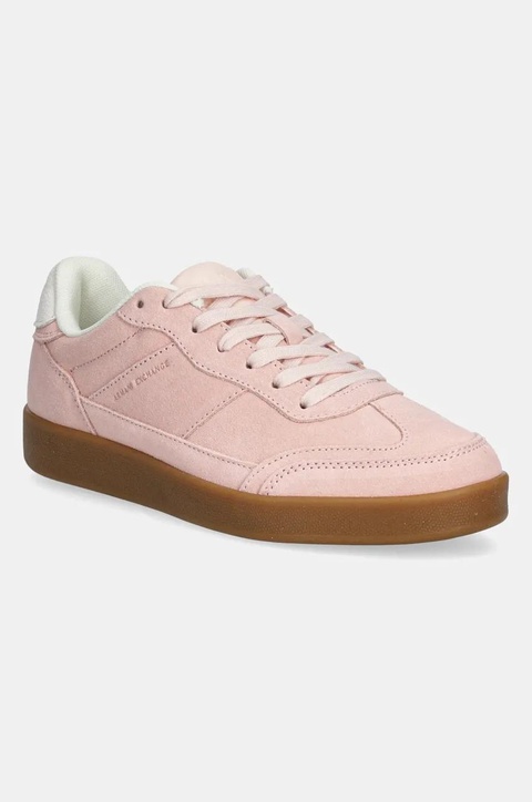 Armani Exchange sneakersy zamszowe damskie kolor różowy XDX182 XV868 01081 - zdjęcie produktu nr 1