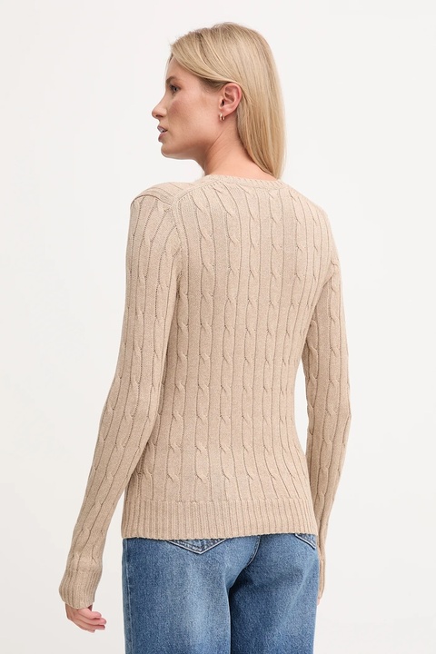 Polo Ralph Lauren sweter bawełniany kolor beżowy lekki 211945652 - zdjęcie produktu nr 2