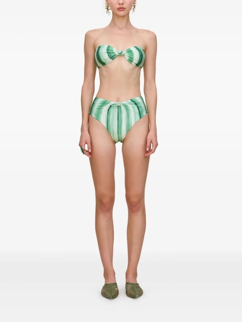 Cult Gaia Oswin painted-stripe bikini bottom - Green - zdjęcie produktu nr 1