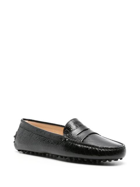 Tod's crinkled-leather penny loafers - Black - zdjęcie produktu nr 2