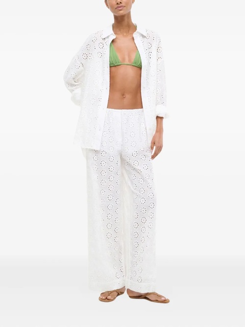 STAUD Bonfire broderie-anglaise trousers - White - zdjęcie produktu nr 2
