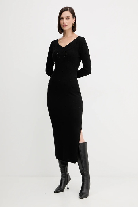 Twinset sukienka z wełną kolor czarny maxi prosta 252TP3330 - zdjęcie produktu nr 2