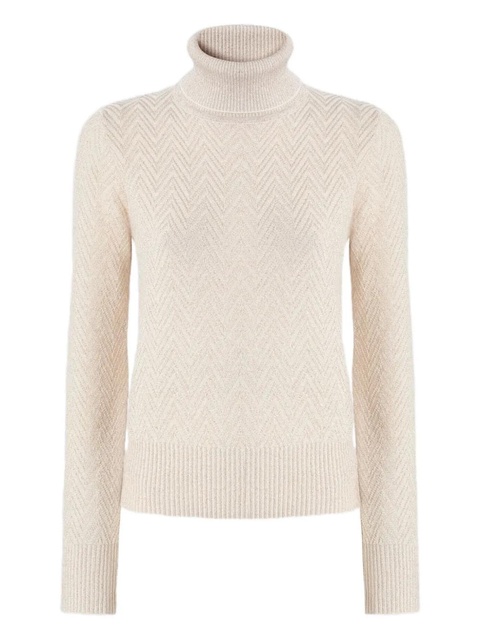 Missoni chevron-pattern turtleneck sweater - Neutrals - zdjęcie produktu nr 1