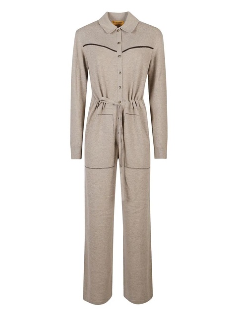 Guest In Residence cashmere yoke-detail jumpsuit - Neutrals - zdjęcie produktu nr 2