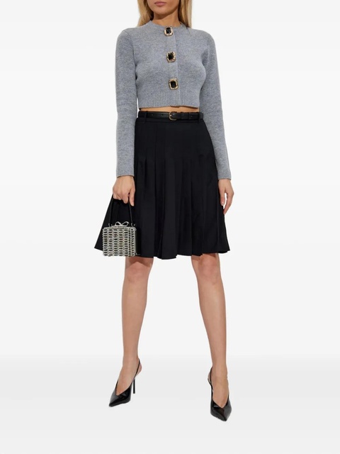 Self-Portrait pleated belted midi skirt - Black - zdjęcie produktu nr 2