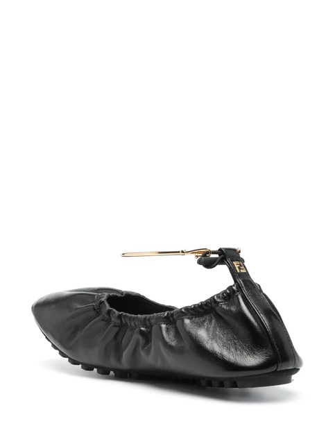 FENDI Filo leather ballerina shoes - Black - zdjęcie produktu nr 2
