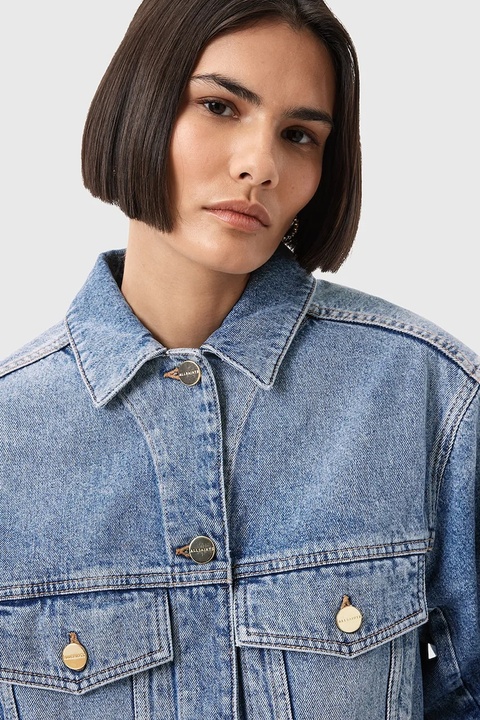 AllSaints kurtka jeansowa LUCA kolor niebieski przejściowa W031OD - zdjęcie produktu nr 2