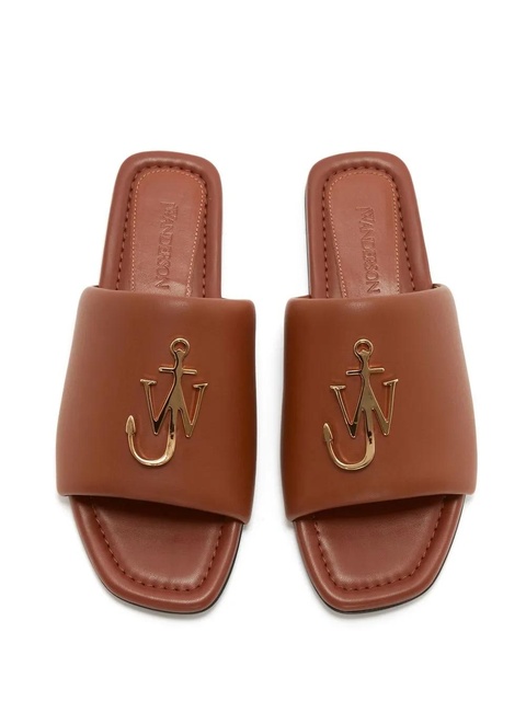 JW Anderson JW Anchor plaque slide sandals - Brown - zdjęcie produktu nr 2
