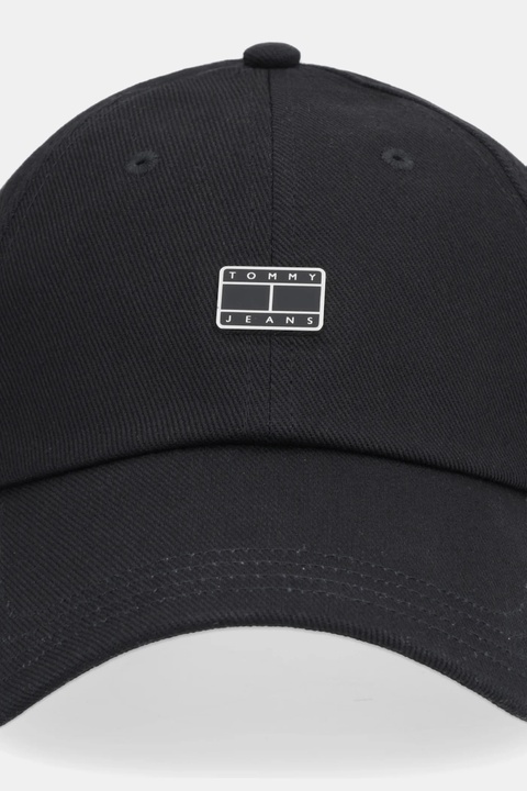 Tommy Jeans czapka z daszkiem bawełniana kolor czarny AW0AW18096 - zdjęcie produktu nr 2
