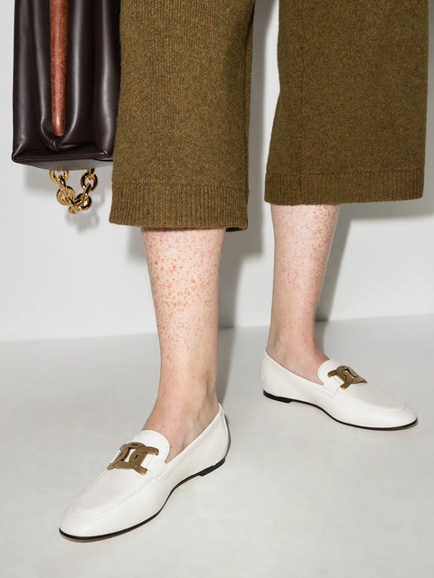 Tod's Kate gold-chain leather loafers - White - zdjęcie produktu nr 2
