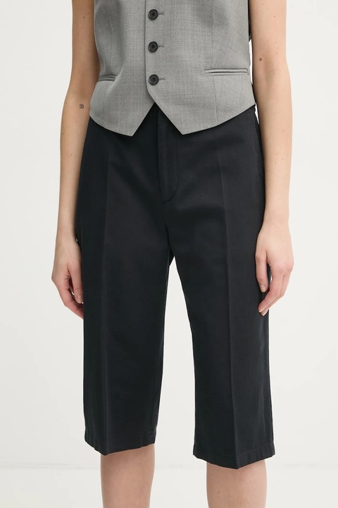 Filippa K szorty z domieszką lnu kolor czarny wzorzyste high waist 31428 - zdjęcie produktu nr 1