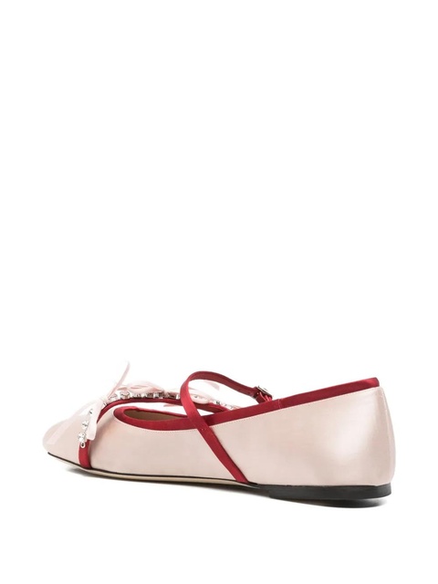 Jimmy Choo Loli satin bows ballerina flats - Neutrals - zdjęcie produktu nr 2