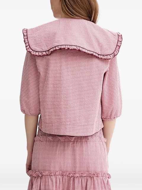 ALOHAS Airi gingham ruffled blouse - Red - zdjęcie produktu nr 1