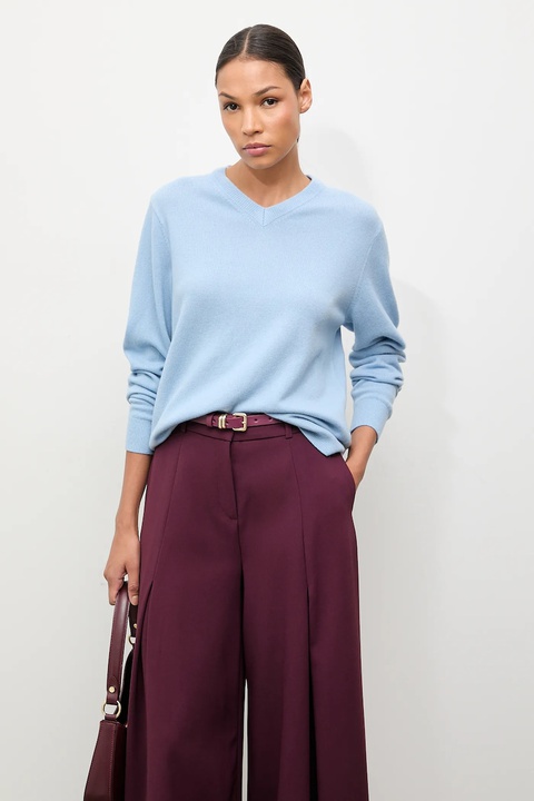 Answear.LAB sweter z wełny merino damski kolor niebieski lekki - zdjęcie produktu nr 2