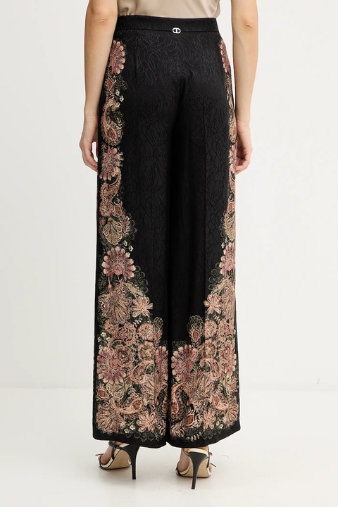 Twinset spodnie damskie kolor czarny proste high waist 252TP2041 - zdjęcie produktu nr 2