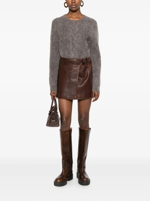 Simkhai buckled faux-leather mini skirt - Brown - zdjęcie produktu nr 2