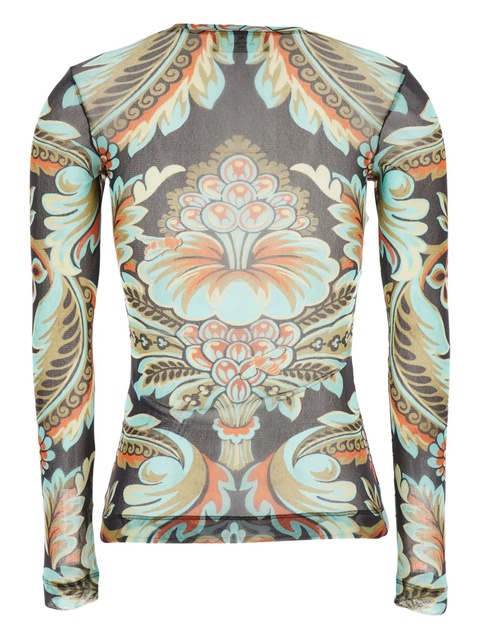 ETRO paisley-print mesh top - Black - zdjęcie produktu nr 2