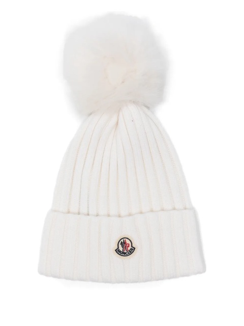 Moncler ribbed pom-pom beanie - Neutrals - zdjęcie produktu nr 2