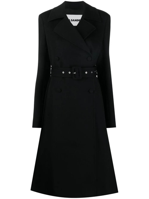 Jil Sander single-breasted belted-waist coat - Black - zdjęcie produktu nr 1