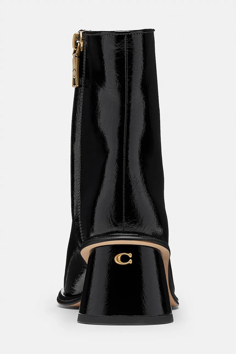 Coach botki skórzane Gigi Glazed damskie kolor czarny na słupku CCH46 - zdjęcie produktu nr 2