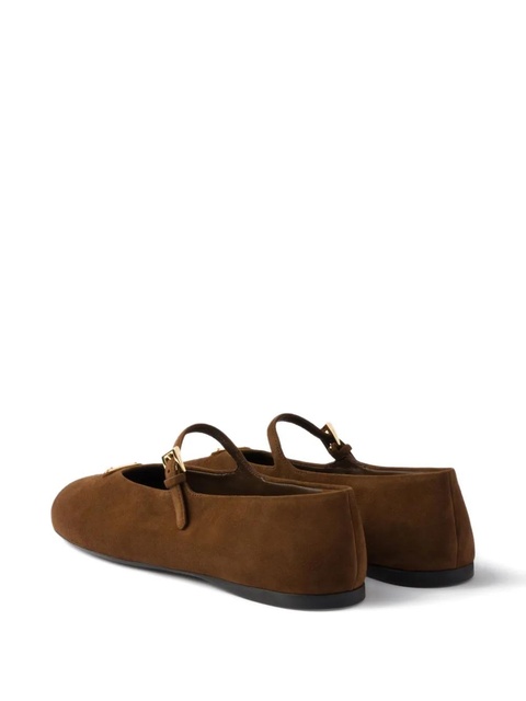 Prada embellished Mary Jane ballet flats - Brown - zdjęcie produktu nr 2