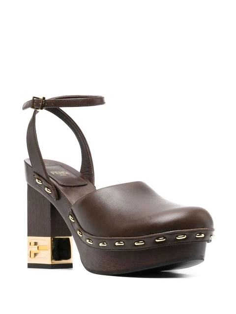 FENDI Baguette Show 115mm leather pumps - Brown - zdjęcie produktu nr 2