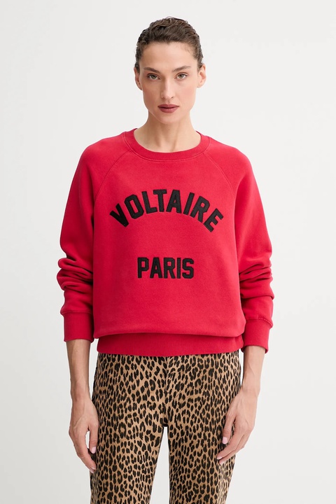 ZADIG&VOLTAIRE bluza damska kolor czerwony z aplikacją JWSS01674 - zdjęcie produktu nr 1