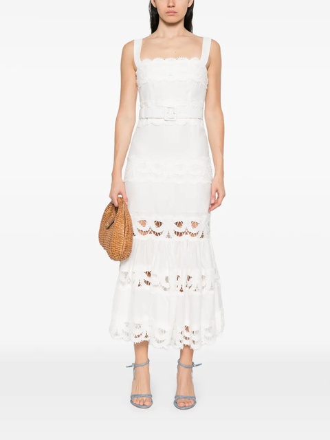 Self-Portrait lace-trimmed dress - White - zdjęcie produktu nr 1