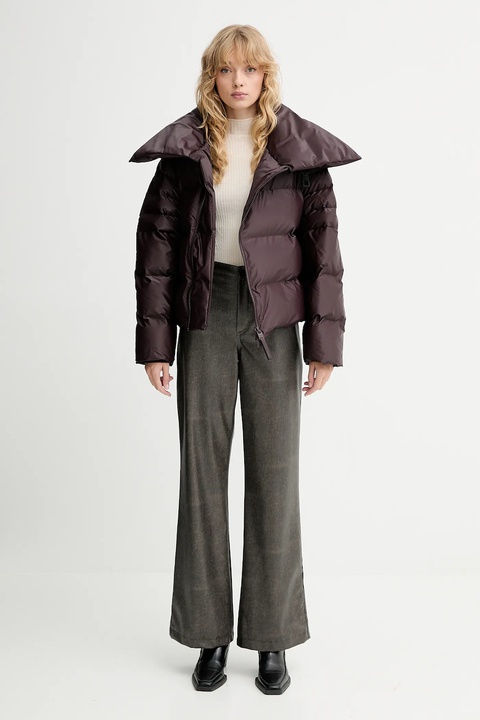 Rains kurtka 17230 Alta Vision Short Puffer Jacket kolor brązowy zimowa 17230 - zdjęcie produktu nr 1